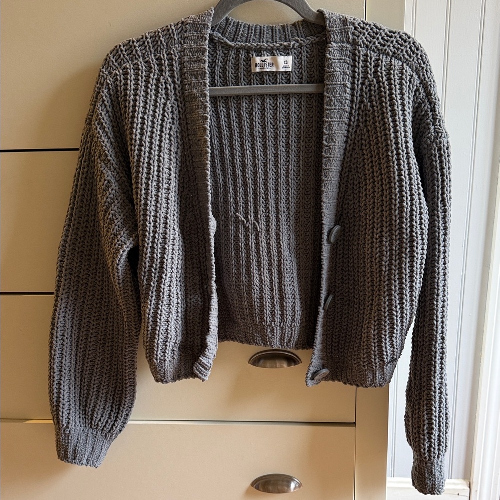 Hollister Charcoal Knit Women's Cardigan